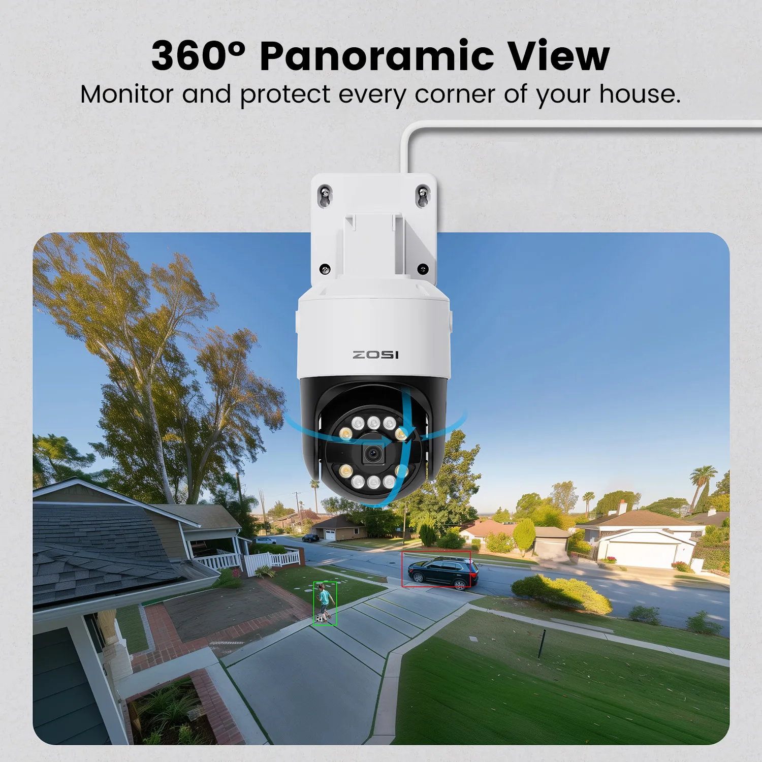 ZOSI 8MP/5MP HD PTZ PoE CCTV نظام الكاميرا الأمنية AI شخص كشف المركبات 4K 8CH توسيع 16CH NVR كاميرا مراقبة فيديو IP