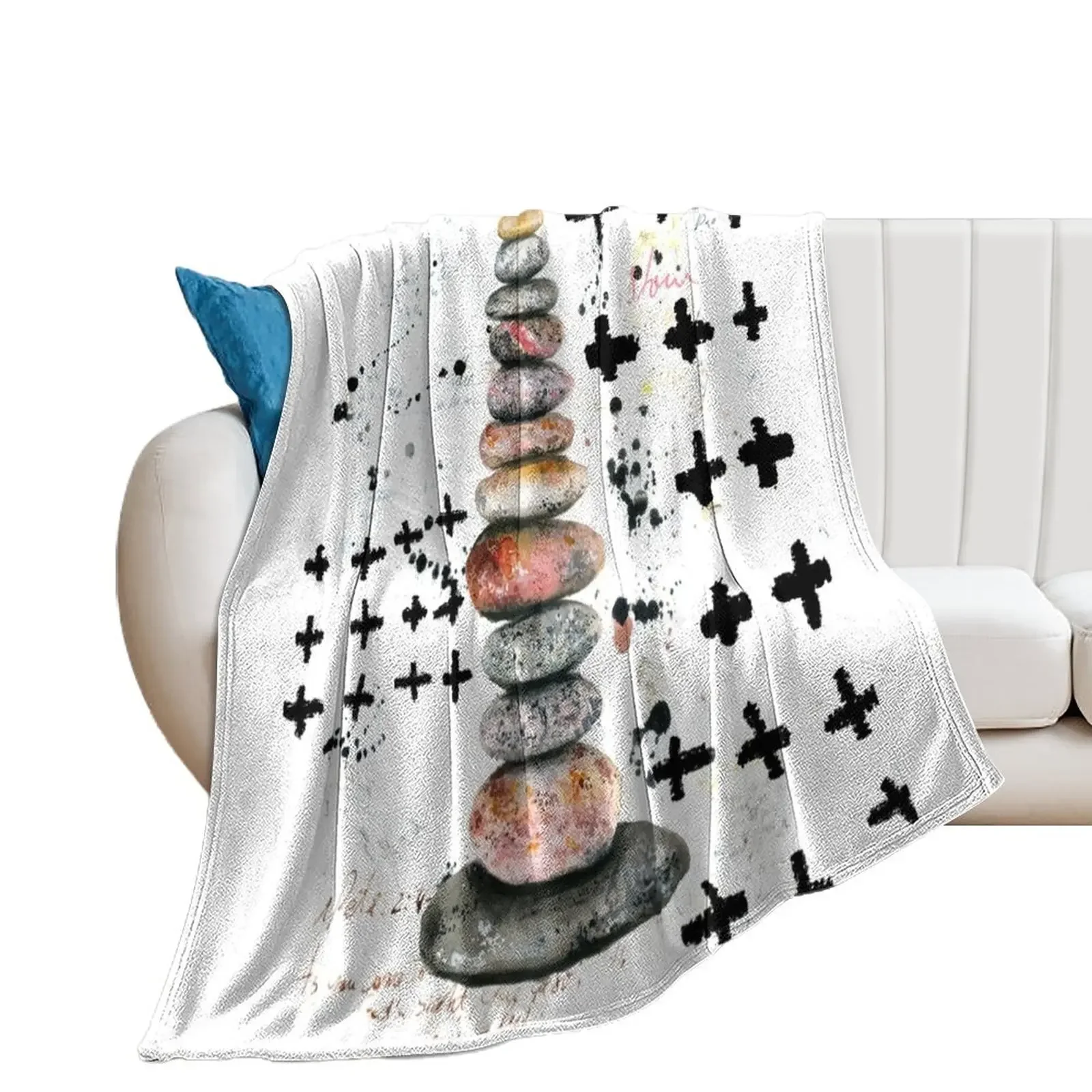 Rock cairn Throw Blanket blankets ands Decoratives Personalized Gift Flannels Blankets