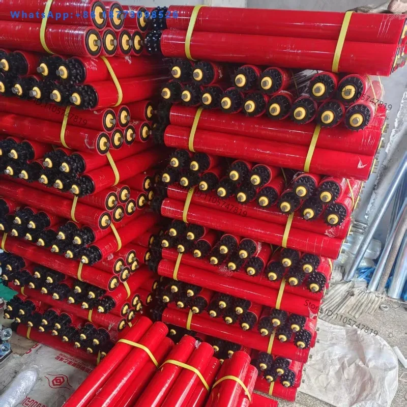 Customized roller, rubber wrapped chain wheel, roller conveyor belt, non powered PU roller, roller bearing