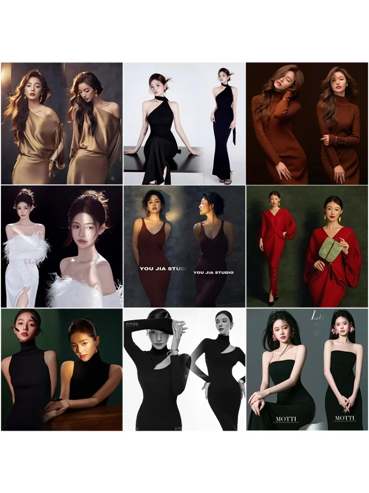 

2026 New Simple Fashion Portrait Photography Young Girl Private Studio Art Photo Shoot Cotton Traditional Costume Women's Fas...