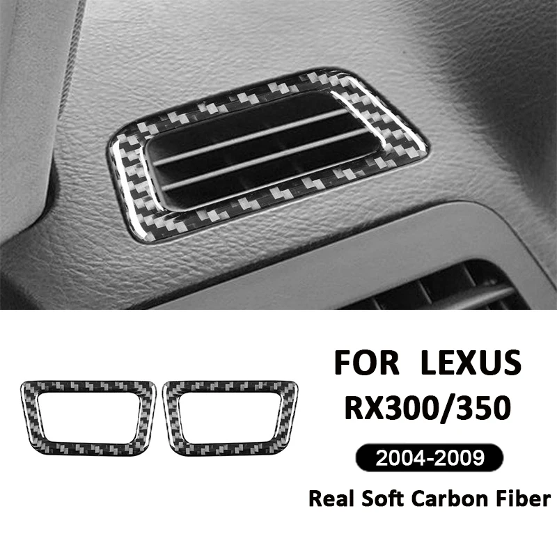 

Carbon Fiber Car Instrument Panel Left Right Air Outlet Vent Frame Interior Decoration Sticker For LEXUS RX300 RX350 2004-2009