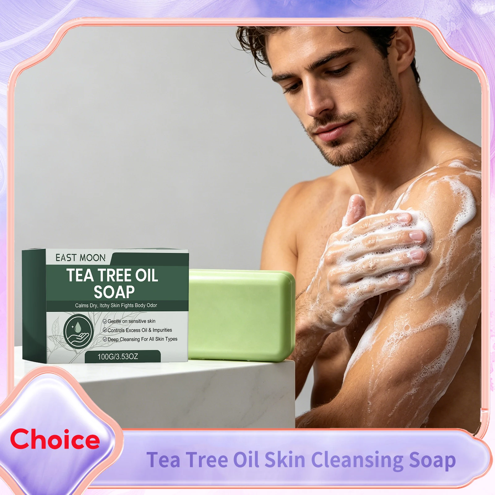 Tea Tree Oil Soap Gentle Deep Cleansing Remove Acne Firming Skin Exfoliating Oil Control Moisturizing Body Facial Wash Skin Care