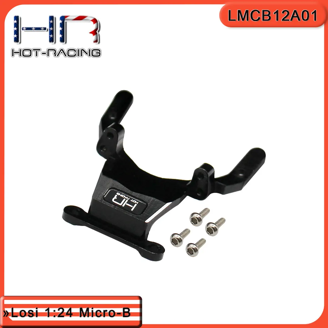 Hot Racing Aluminum Front Bulkhead Black Anodized Replace Plastic LOS1770 for Losi Micro-B 2WD​