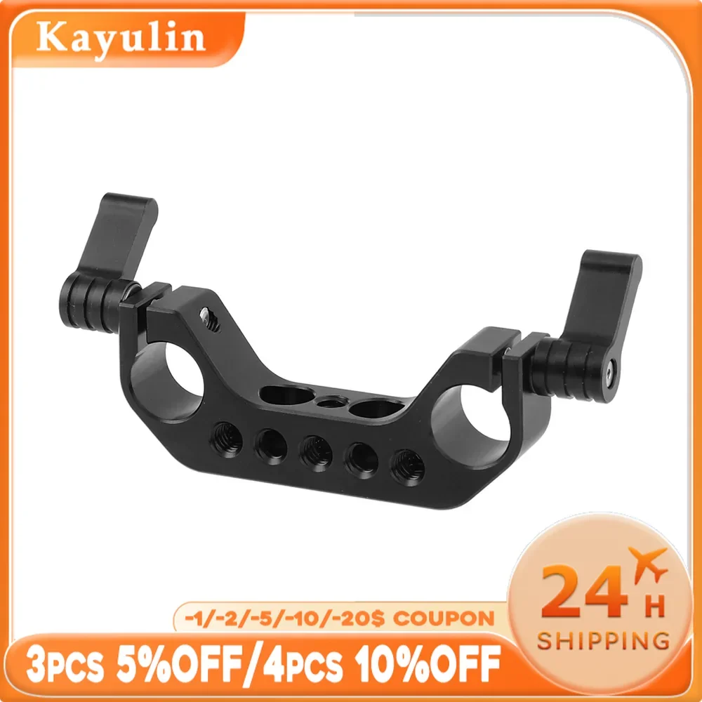 

Kayulin Lightweight 15mm Railblock Rod Clamp With Black Knob For Sony Canon DLSR Camera Rig Cage Baseplate