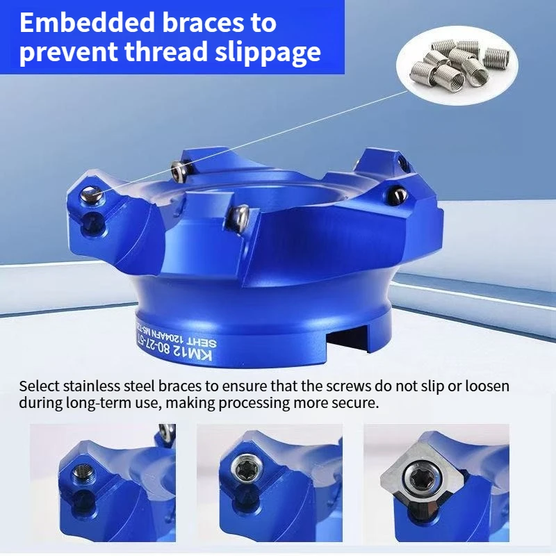 SYS KM12 50 63 SE12 Aluminum Milling Cutter Head Matched and Inserted SEHT1204 Matching FMB FMB22 FMB27 Tool Holder Bracket Tool