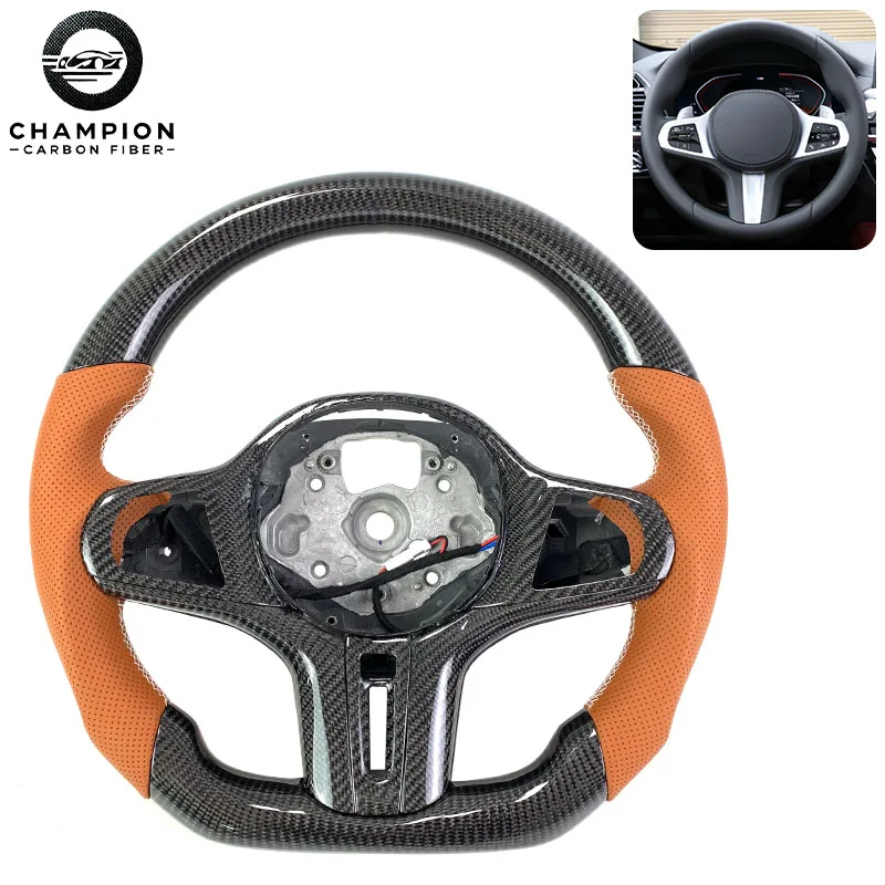 Car Steering Wheel for BMW G16 G20 G22 G26 G30 G34 G42 G80 G81 G87 M3 M4 Racing Sport Carbon Fiber Steering Wheel 2021 2022 2023