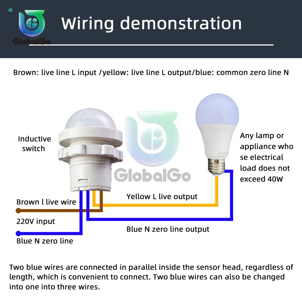 Interruptor de luz con Sensor automático, Sensor de movimiento humano, infrarrojo, sonda PIR, LED, Sensor de movimiento corporal