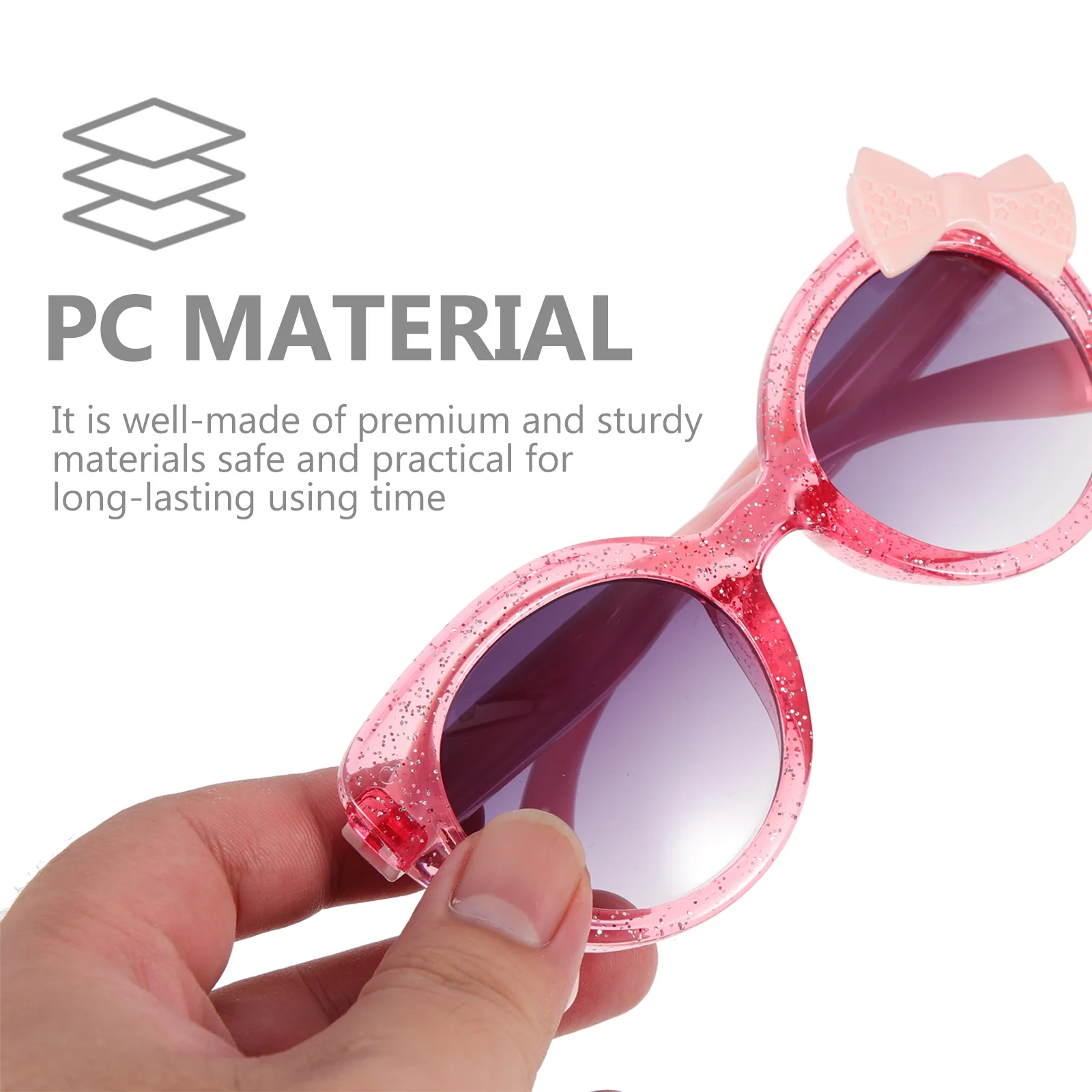 

1Pair Kids Sunglasses Bowknot Fashion Party Eyeglasses Lightweight Photo Prop Decorative Plastic Glasses for Children