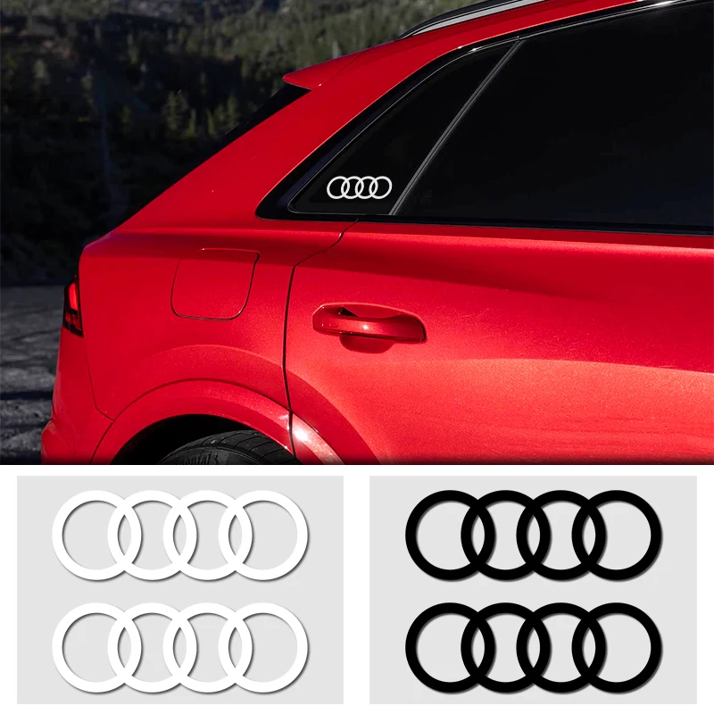 Accesorio de Tuning con Efecto Nocturno Reflectante de Cuatro Anillos para Carrocería Exterior de Audi Q7 4M Q5 Q3 A7 A6 C7 C6 A5 A4 B9 B8 A3 8V