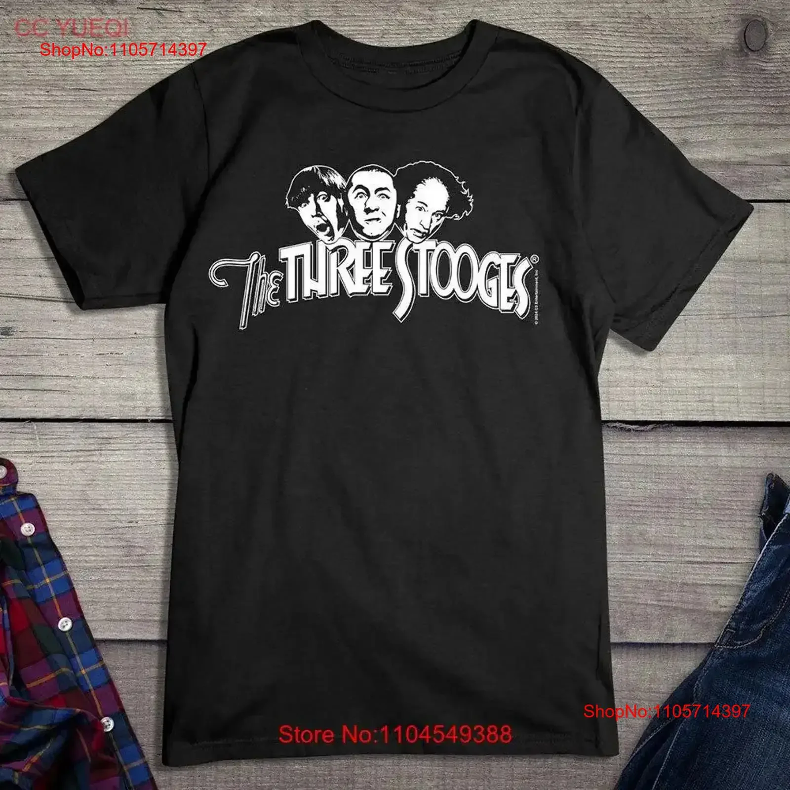 The Three Stooges Logo T Shirt Hilarious Funny Larry Curly Moe Shemp vintage Washed Casual Unisex Comfortable Stylish graphic