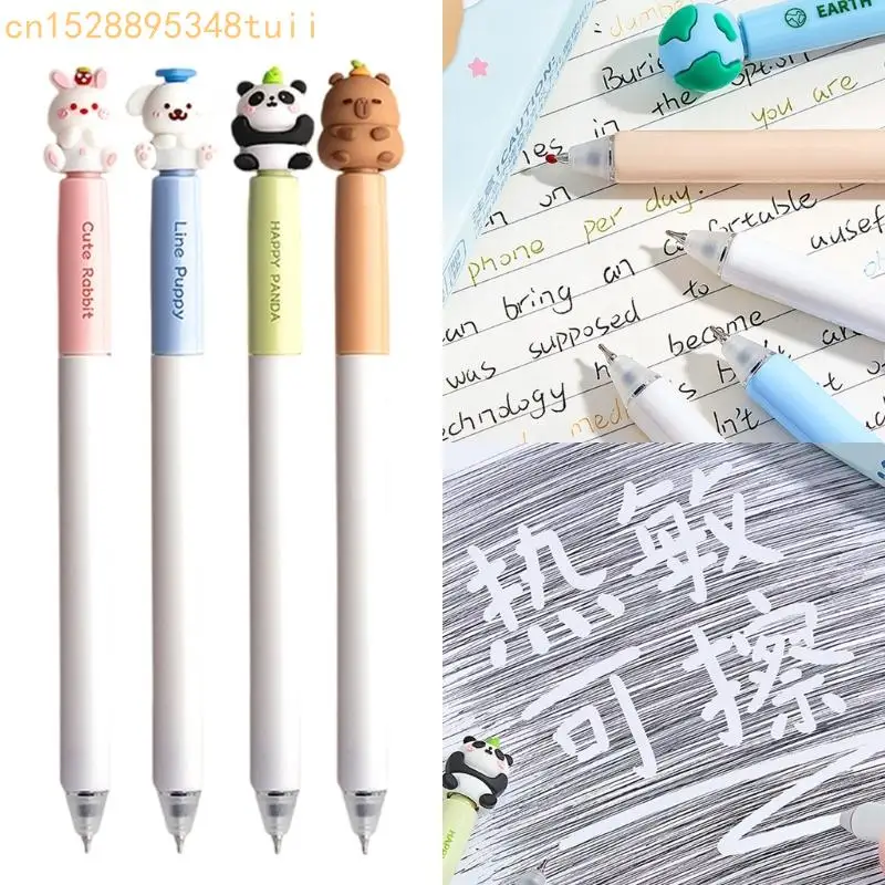 

Y4QF 4pcs Cartoon Erasable Gel Pen 0,5 мм закрученное действие гель чернила ручка быстро сухой гель ручка для написания записей