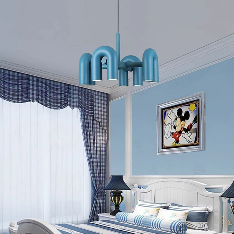 Modern U-shaped Living Room LED Pendant Lamp House Restaurants Creative Pendant Light Minimalist Rotatable led Lighting Fixtures