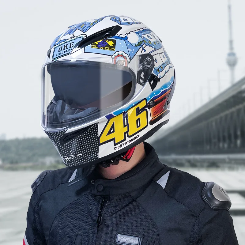 

Motorcycle Helmet with Bluetooth Speaker & Dual Visor, Flip-up Full Face Helmet for Men, Large Spoiler