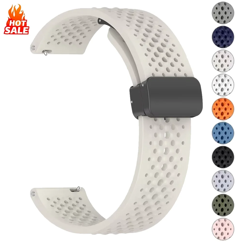 

20 силиконовых ремешков 22 мм для Garmin Venu 4/3/2, ремешки для часов Garmin Forerunner 570 965 265 255 Music/Vivoactive 4 5 с магнитной петлей