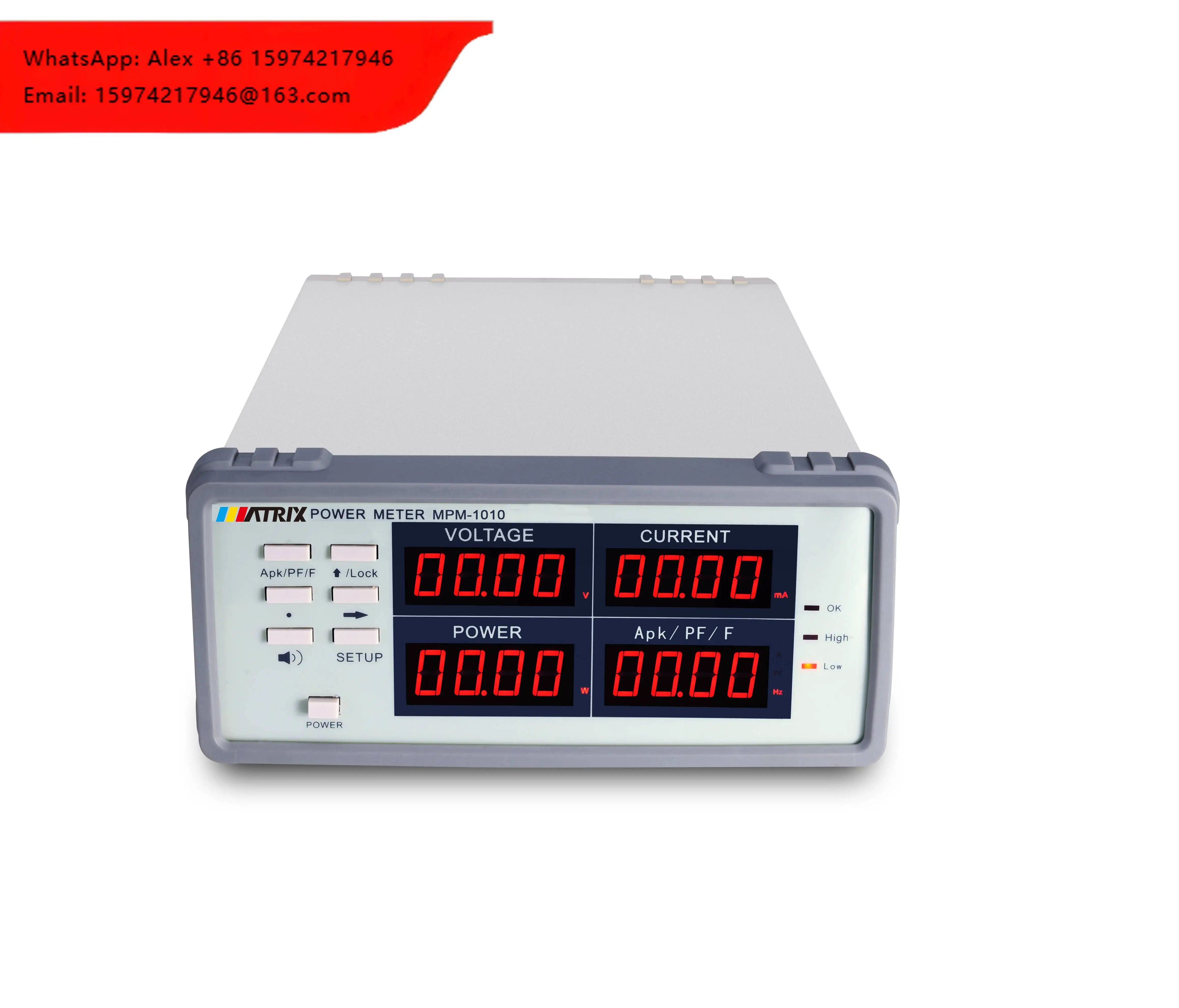 MATRIX 300V 10A 3000W RS232 Interface High-precision Desktop Power Meter MPM1010 Input Voltage 110V Or 220V
