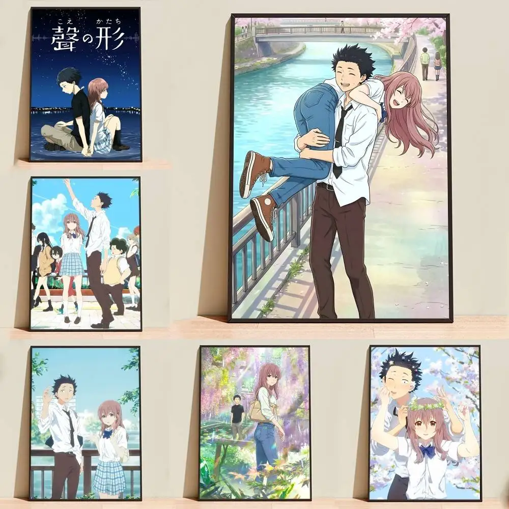 Shoya Shoko A-Silent Voice Poster High Quality Dorm Living Room Aesthetic Wall Decoration Painting Stickers Gift