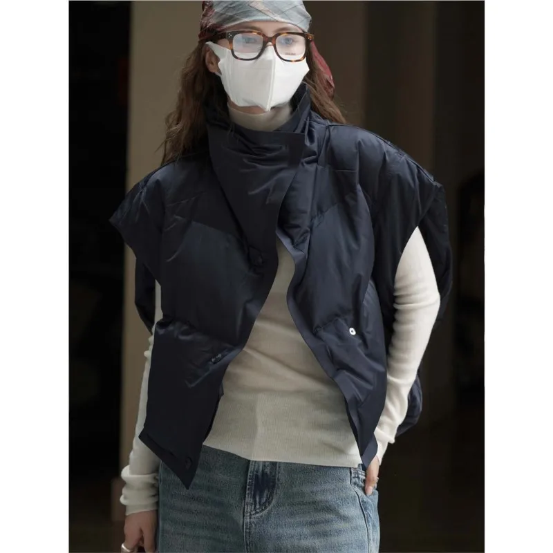 

Johnature, зимний новый корейский простой повседневный жилет на пуговицах с отложным воротником, удобное теплое пальто без рукавов для женщин