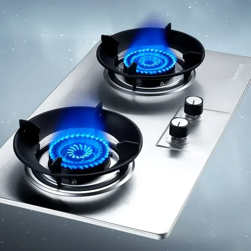 Double Burner Gas Cooktop Stainless Steel Natural Gas Propane Cooktop 5.2kW Large Fire Power Hot sales