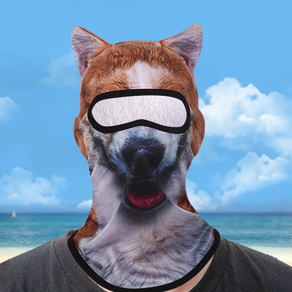 بالاكلافا على شكل حيوان ثلاثي الأبعاد مع آذان، قناع غطاء رأس لطيف مطبوع عليه حيوانات لطيف وجيد التهوية للأنشطة الخارجية