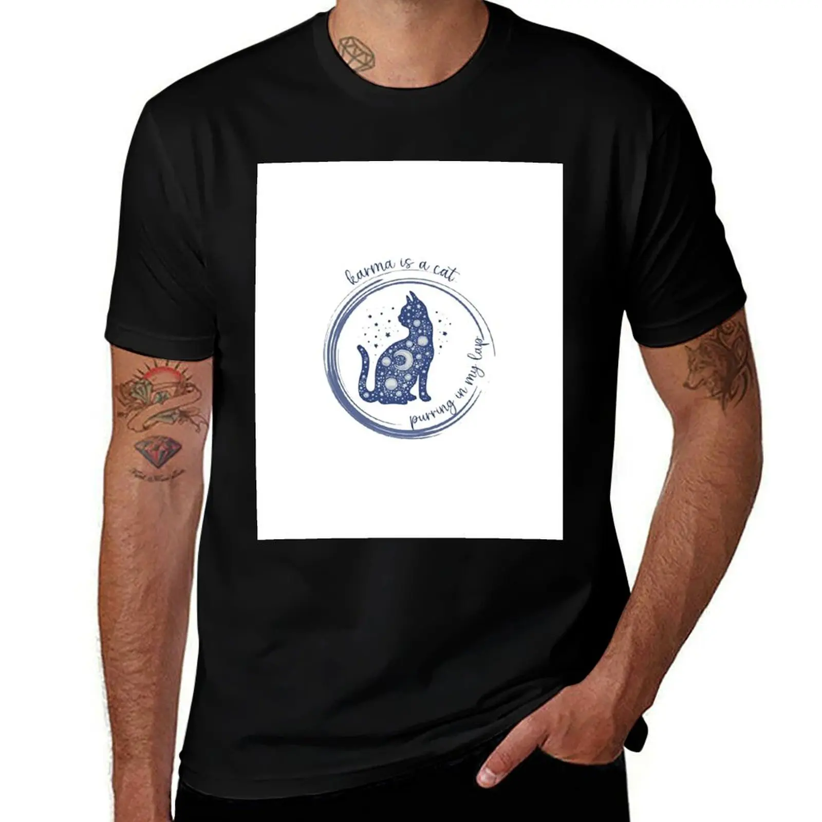 karma is a cat????? T-Shirt Plus Size Short Sleeve T-Shirt