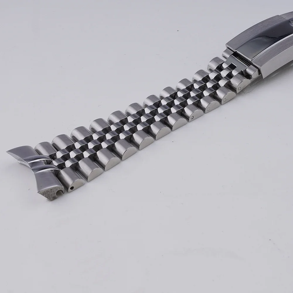 Rolamy 22mm 316L Steel Solid Curved End Screw Links With Oyster Clasp Jubilee Bracelet Strap For Casio MDV-106 MDV106G Watchband
