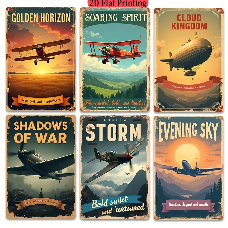 Decorative Sign & Plaque 6pcs 20.32X30.48 Cm, Vintage Style Metal Signs about 