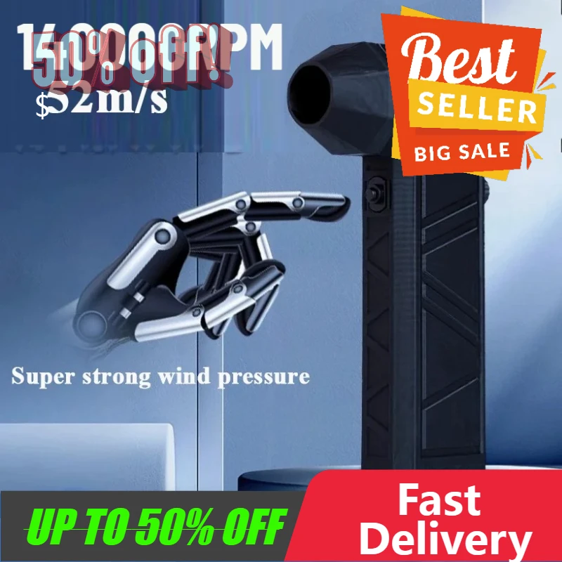 

【Fast Delivery】140000RPM High-speed Turbine Brushless Motor Violent Fan Super Strong Fan Suction Blowing Integrated Handheld Hig