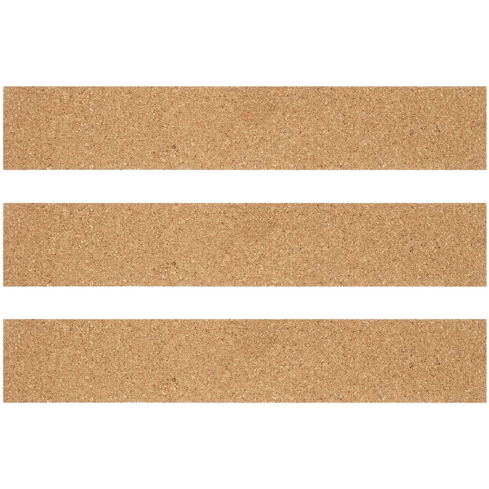 

3 Pcs Cork Board Strips for Walls Adhesive Bulletin Message Natural Frameless Office