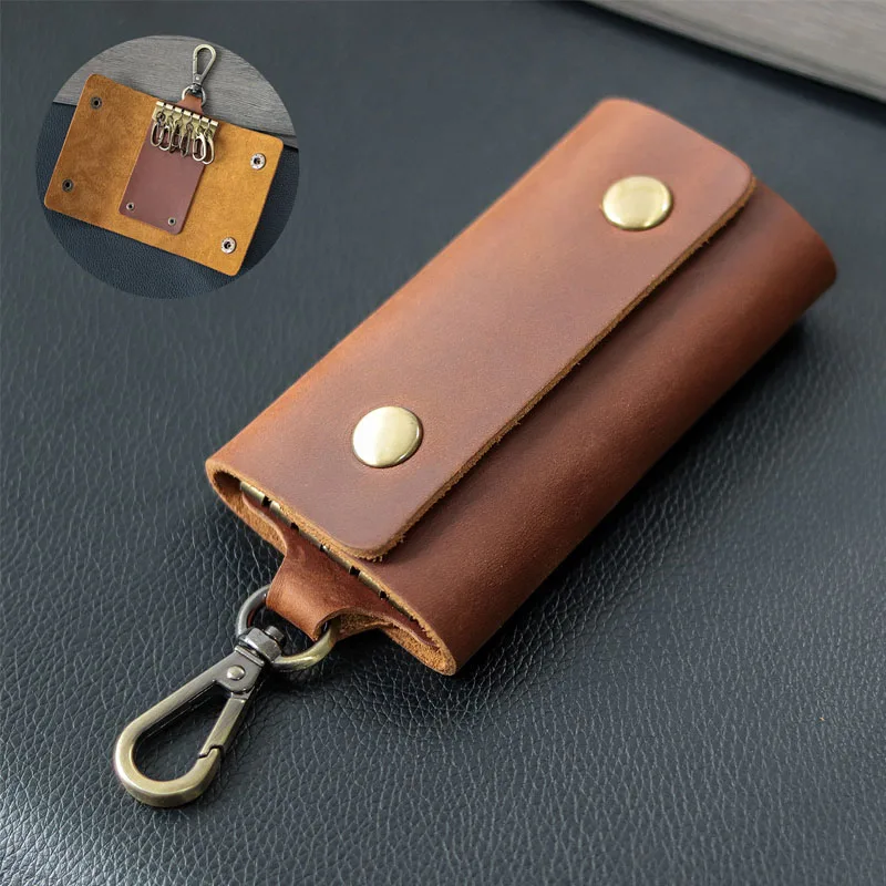 Genuine Leather Lanyard for Keys Casual Retro Key Case Men's Waistband Car Multi-function Keychain Office Accessories