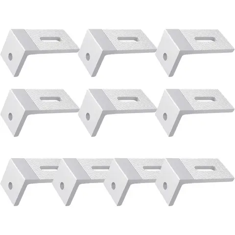 10pcs Solar Panel Mounting Brackets Flat Roof Mount Kit  Photovoltaic 90 Degree L Bracket Solar System Installation Accessories
