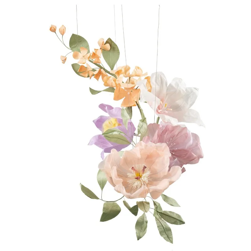 art flower decoration landscaping viewing window Meichen shopping mall activity arrangement flower art indoor hanging