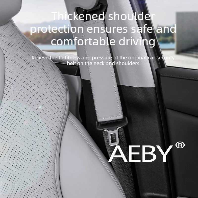 

AEBY For BYD Atto 2 Smart Driving Editio 2024-2025 Seat Belt Shoulder Pad,Leather Comfort Cover Protector,Seat Belt Cover Set