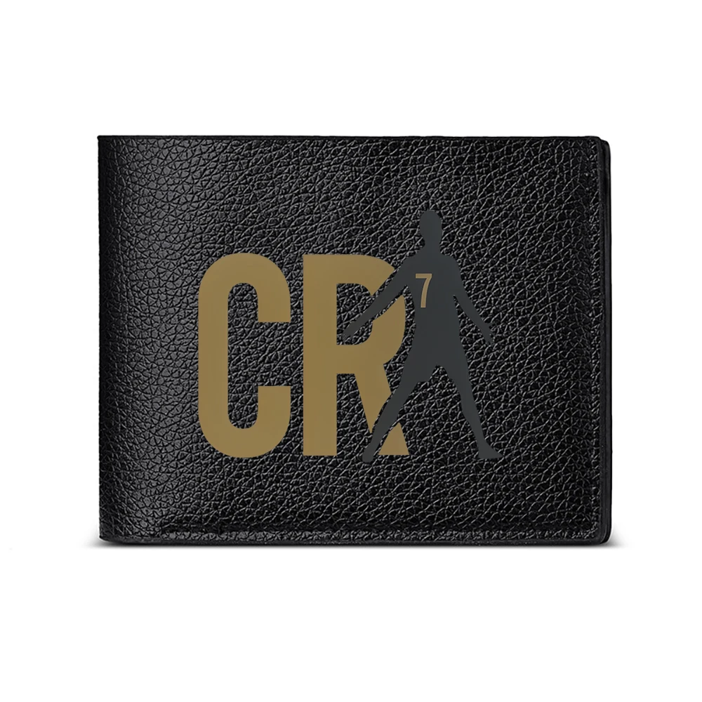 Cr7 Player Silhouette Design Men's Wallet Card Holder Casual Business Fashion Print Style Accessory