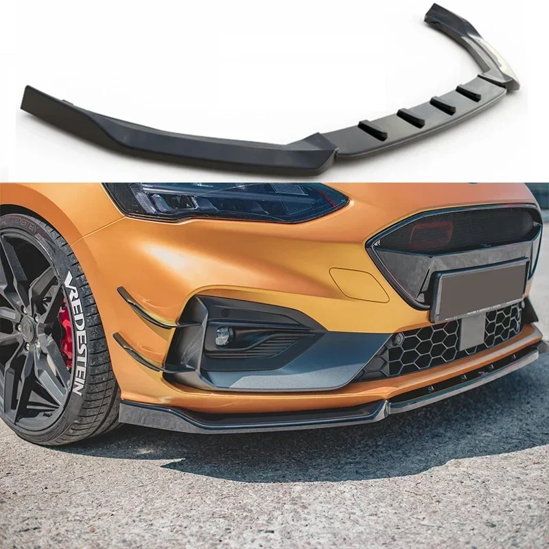 Front Lip Shovel Diffuser Spoiler For Ford Focus Mk4 ST / ST-Line 2019-2021 Front Bumper Lower Guard Car Tuning Accessories