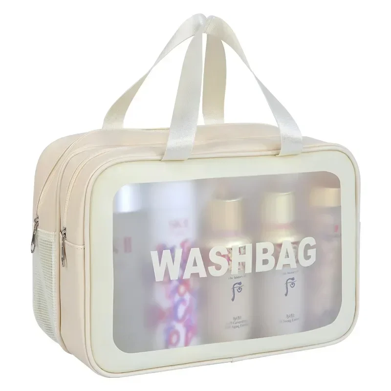 Dry wet separation sports swimming storage bag portable fitness bag, transparent waterproof pouch cosmetics organizer travel bag image 6