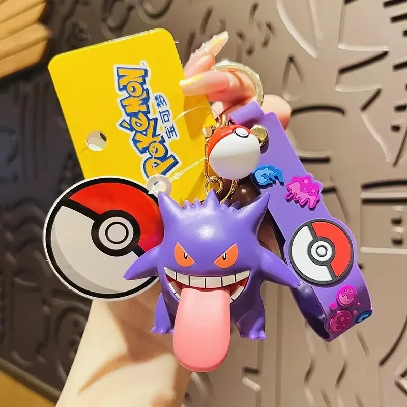 Figura de Pokémon Anime Jigglypuff Gengar Pikachu PlusleGeng Llavero para Coche, Bolso, Mochila, Decoración, Colgante, Regalo