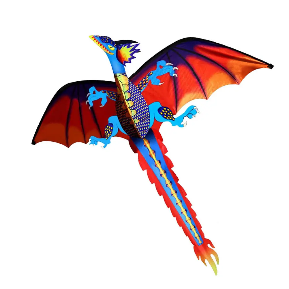 1Set 3D-Dinosaurier-Drachen für Kinder, fliegender Spaß im Freien, einfach zu montieren, leichter, rahmenloser Drachen für Geburtstag, Weihnachten, Geschenkidee