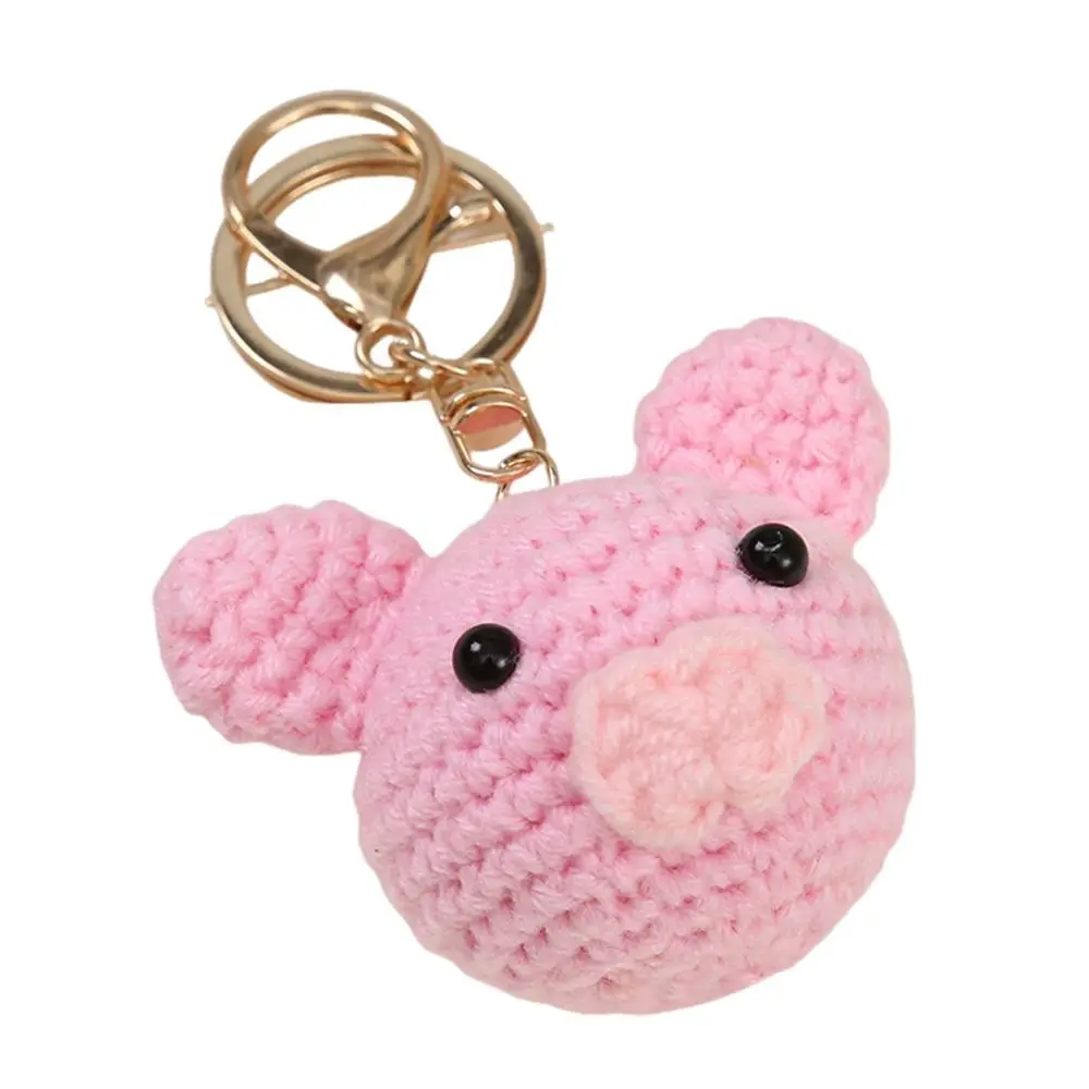 Sunny Day Cartoon Design Crochet Keychain Hand Woven Three-Dimensional Animal Keychain DIY Mini Size Crochet Pendant Bestie Gift