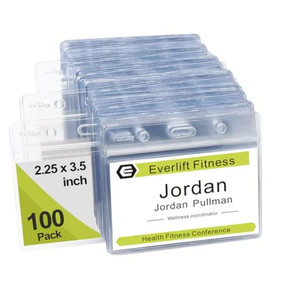 Pcs Clear Plastic Horizontal Name Tag Badge ID Card Holders