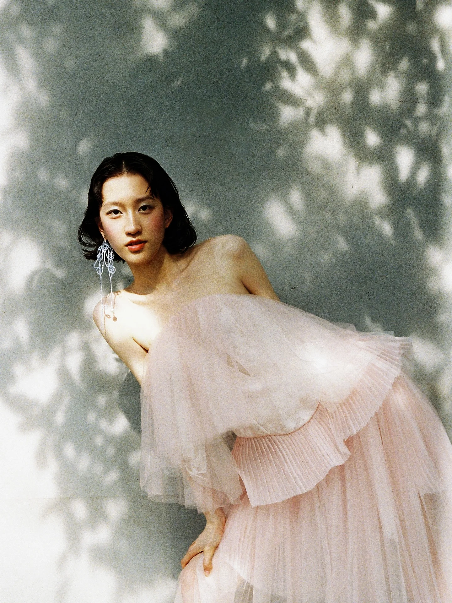 Robe de bal plissée en Tulle, sans bretelles, élégante, en maille à volants, longueur au sol, robe de soirée pour invités de mariage, style Boho Chic, nouvelle collection