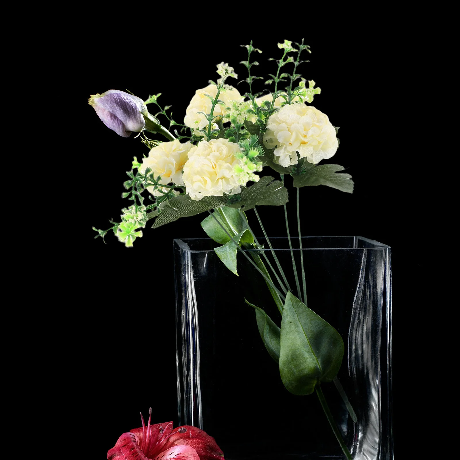 

3Pcs Realistic Artificial Hydrangea Bouquet Faux Flowers for Living Room Office Decor Maintenance Free Elegant White Floral