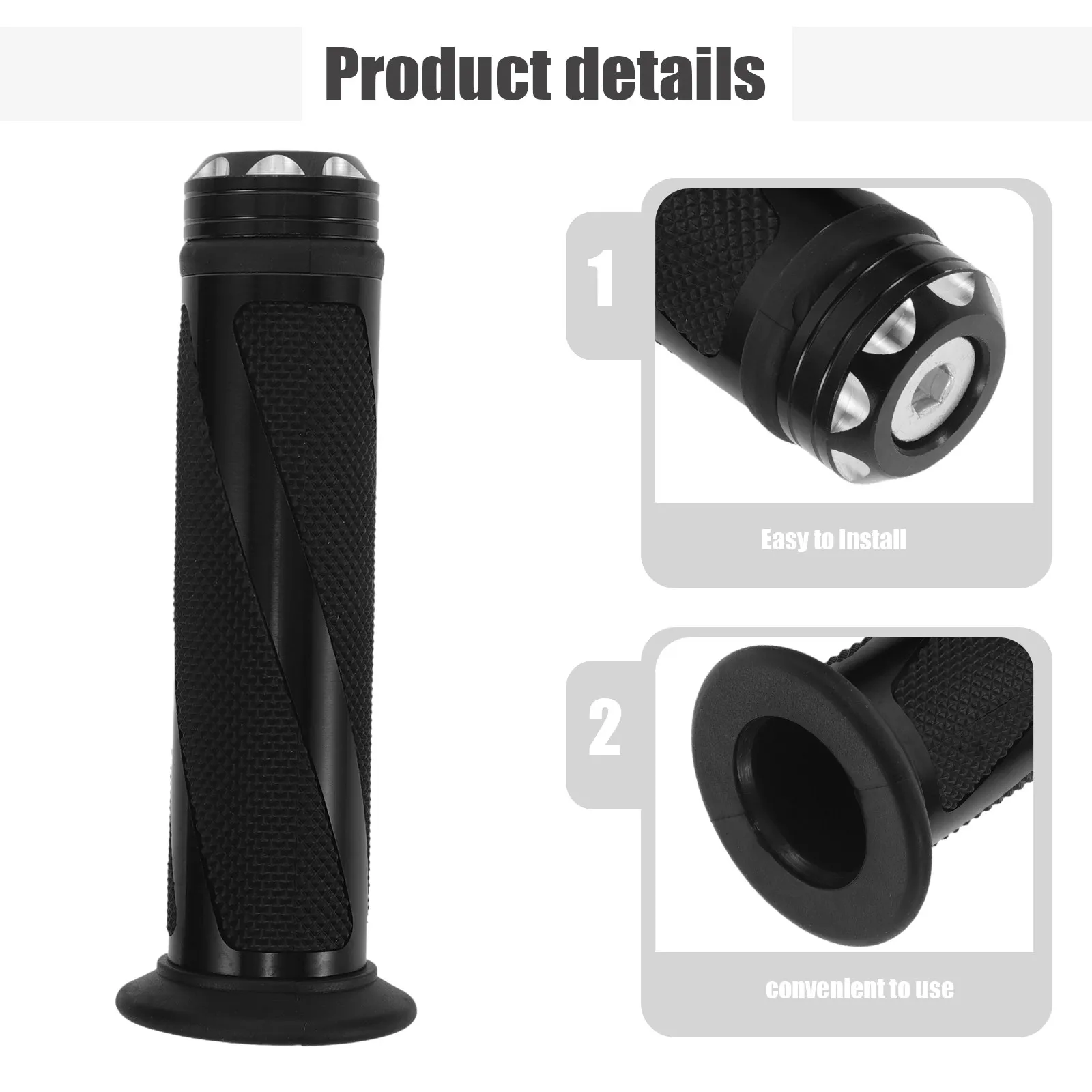 1Pair Motorcycle Handle Grips Ergonomic Design Slip-Resistant Texture for Long Rides Compatible with Most Bikes Handlebar Grip