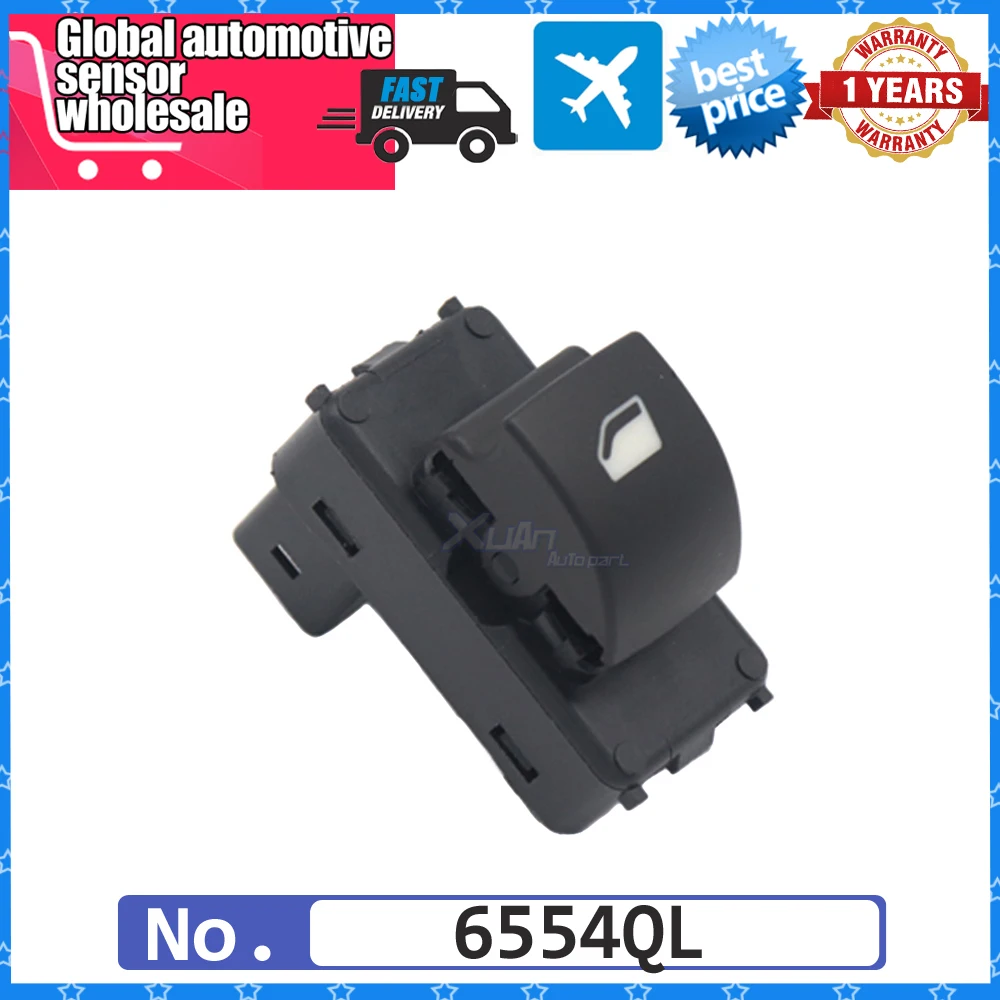 Car 6554.QL Window Lifter Switch Control Button For Citroen C4 For Peugeot 207 6554QL 6490HQ 6554HJ 6554HF 9651465677