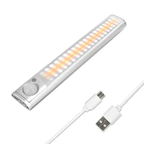 80-LED USB Rechargeable Under Cabinet Light Bar, Motion Sensor