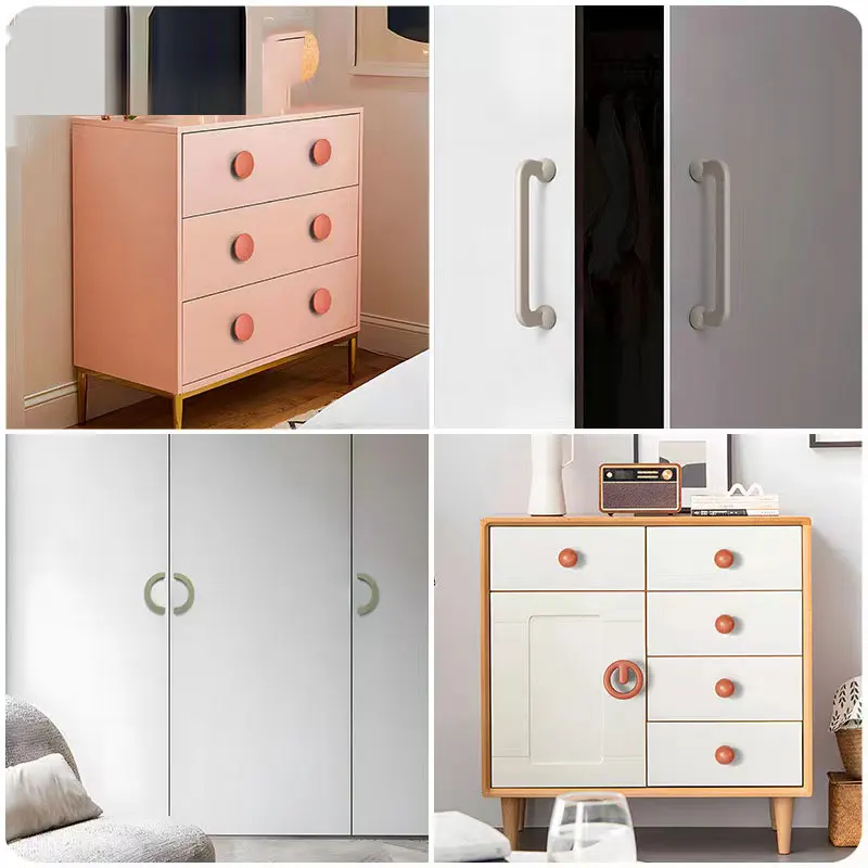 YUTOKO Modern Simple Style Zinc Alloy Colourful Baking Paint Surface Treatment Cabinet Door Handle Drawer Cupboard Knobs