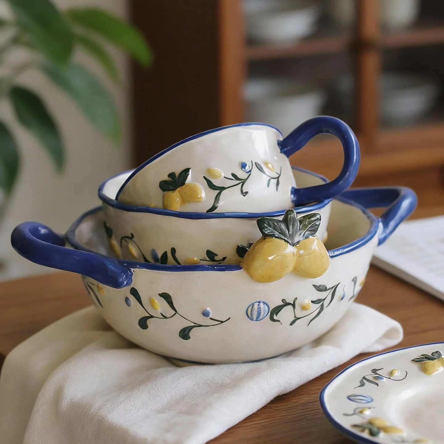 

Набор посуды Zeteng Home: тарелки, чашки, креативный подарочный набор с красивым рельефным дизайном, пригодный для микроволновой печи