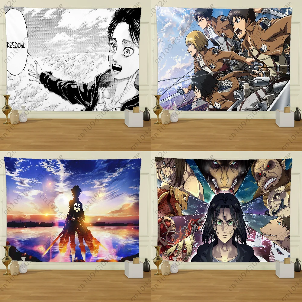 

Eren Yeager Comic Tapestry Flag Creative Pattern Photo Living Room Wall Art Tapestry Decor Party Outdoor Decorate Banners