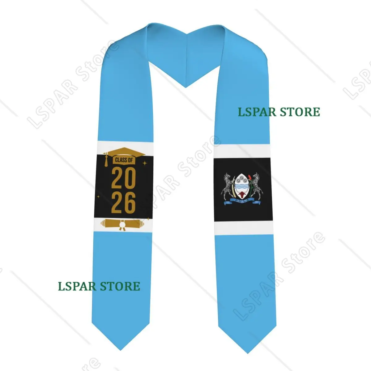 

Class Of 2026 Botswana Flag Graduation Stole Sash Scarf For International Students Proud 183CM Long