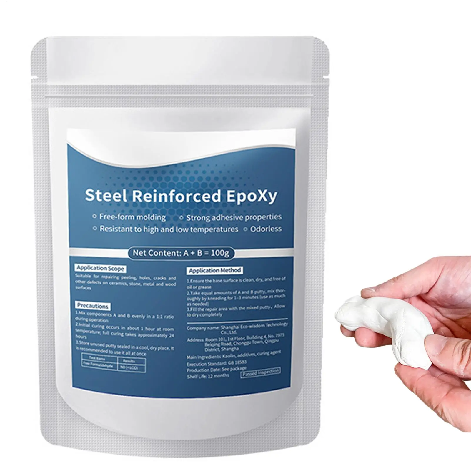 100g Steel Reinforced Epoxy Putty Waterproof Portable Strong Bonding Epoxy Clay Filler for Craft Production Part Shaping