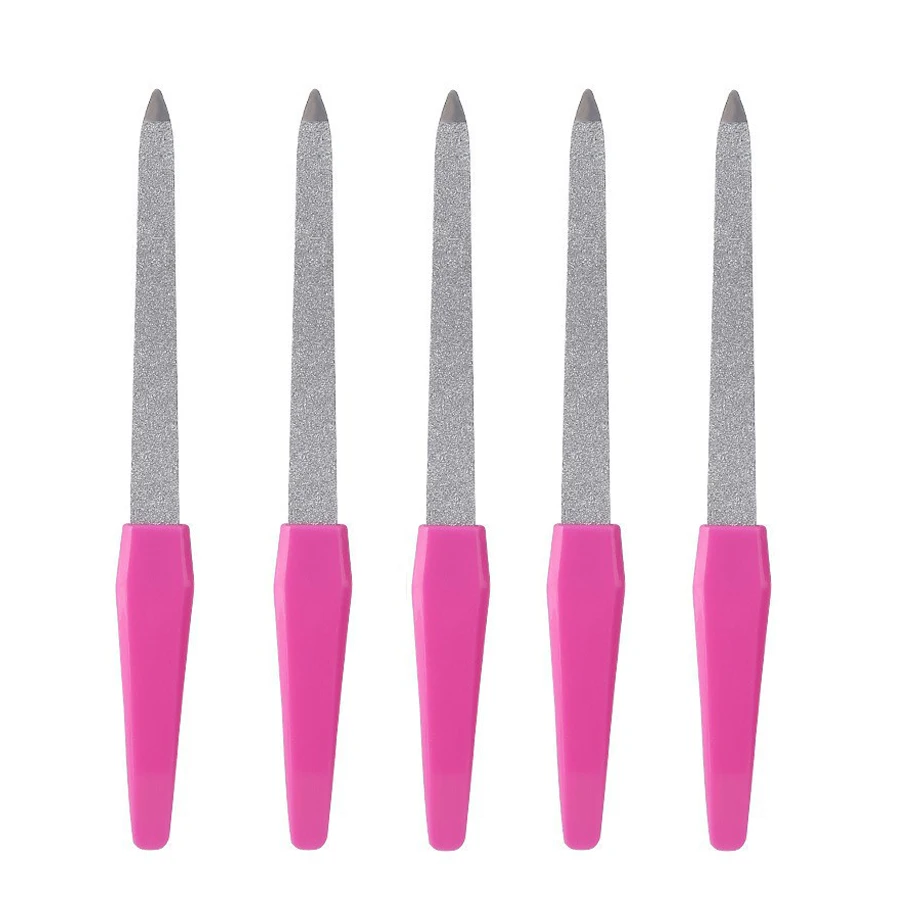 5/10 Stück doppelseitige Metall-Nagelfeilen, Polierer, Maniküre, Pediküre, Schönheitswerkzeuge – Detail 11